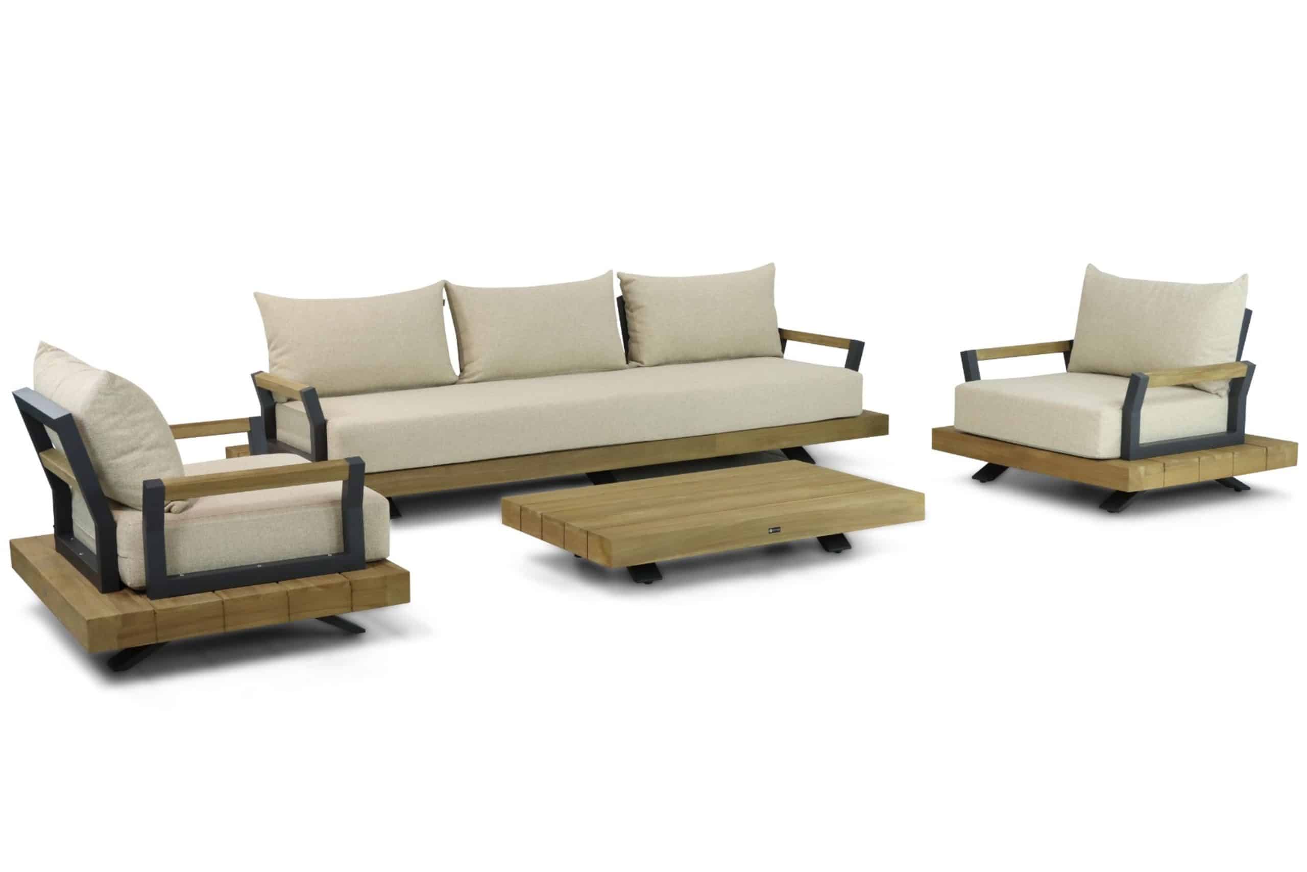 santika supreme/supralux 130 cm stoel bank loungeset 4 delig