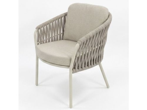 Sarenza dining tuinstoel rope zand latte frame