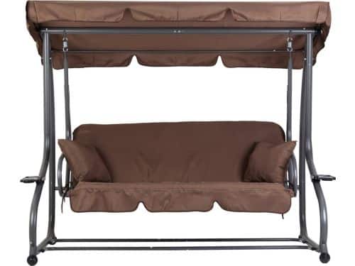 Schommelbank - 3 persoons - 200x120x164 cm - bruin