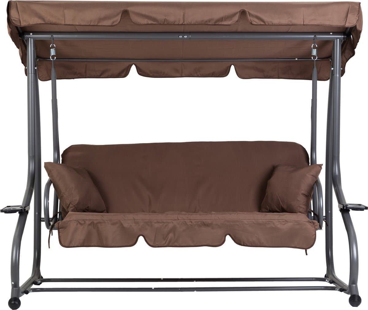 schommelbank 3 persoons 200x120x164 cm bruin