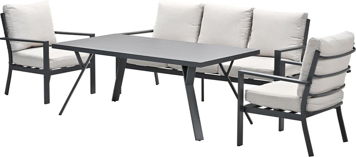 sergio lounge dining sofa set 4 delig carbon black
