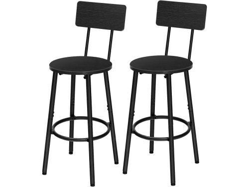 Set van 2 Barstoelen met Rugleuning en Voetsteun voor Keuken