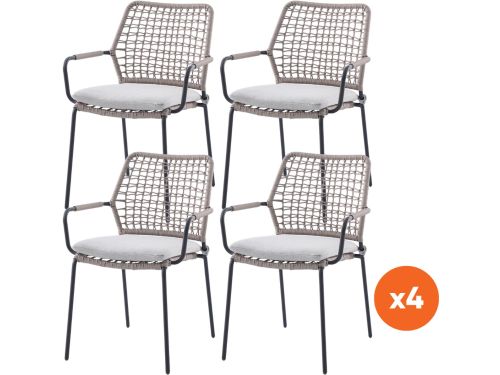 Set van 4 - GI Swifty rope stapelbare tuinstoelen