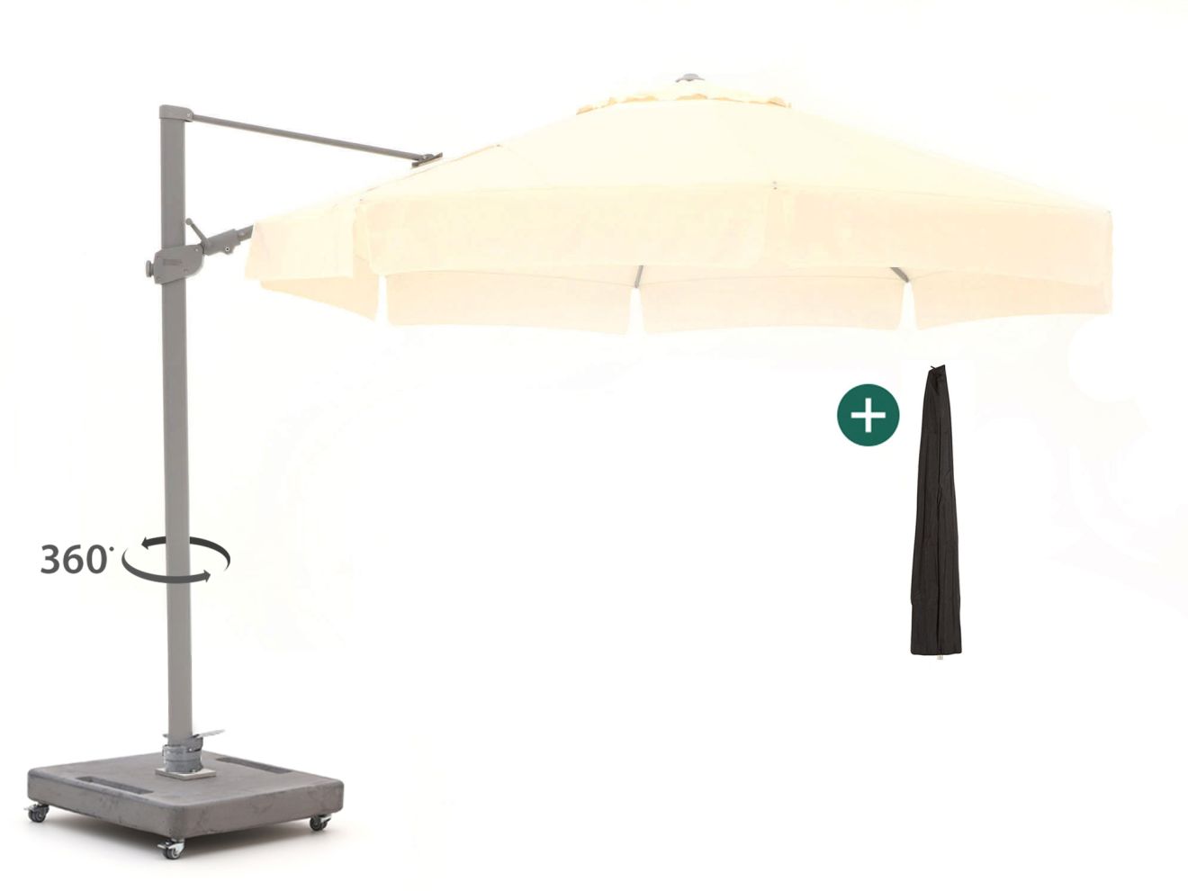 shadowline miami zweefparasol ø 350cm laagste prijsgarantie!