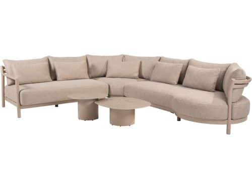 Sofie Mykonos modulaire hoek loungeset 5 delig keramiek latte 4