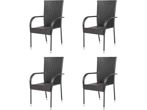 Stapelbare tuinstoelen - Polyrotan stoelen - Buiten dineren - Waterafstotend