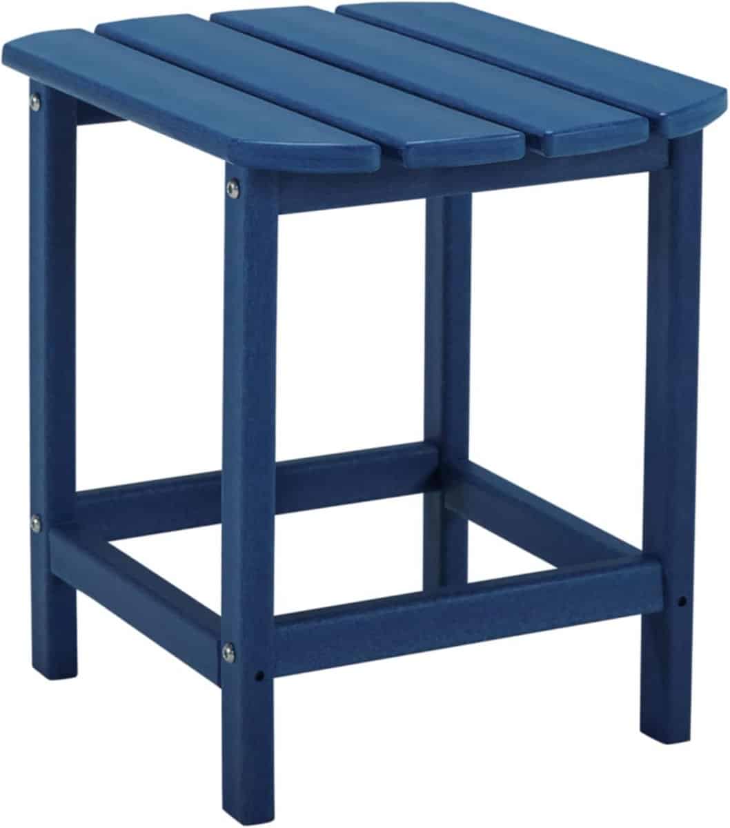 stevige hdpe buiten bijzettafel blauw weerbestendig tuinmeubel