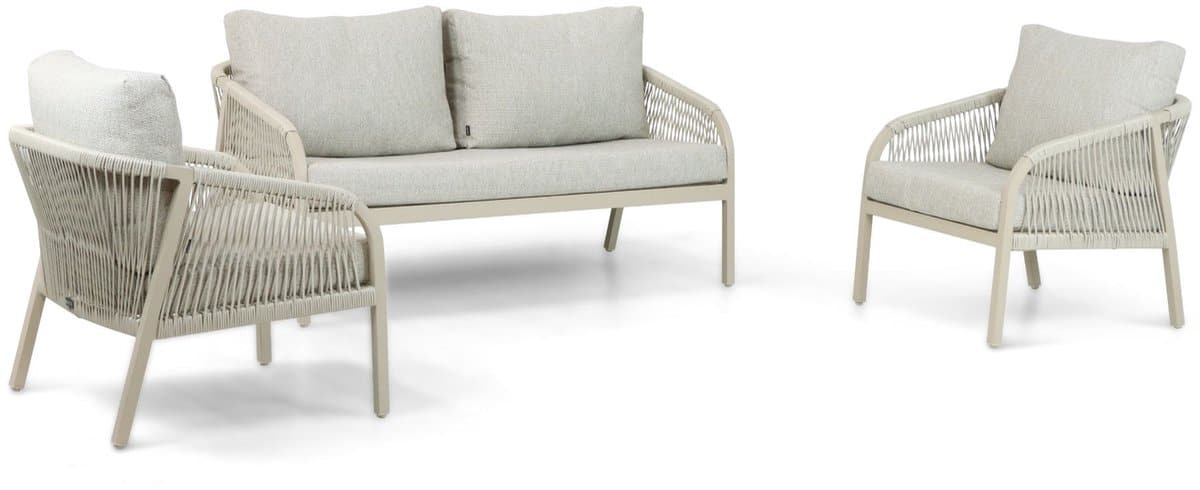 stoel en bank loungeset 5 personen aluminium/rope taupe lifestyle garden