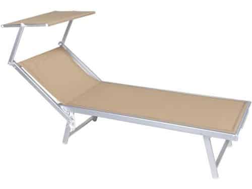 Strandstoel met zonnedak - Lounge stoel - Ontspannen in zon