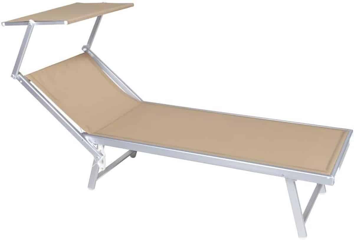 strandstoel met zonnedak lounge stoel ontspannen in zon
