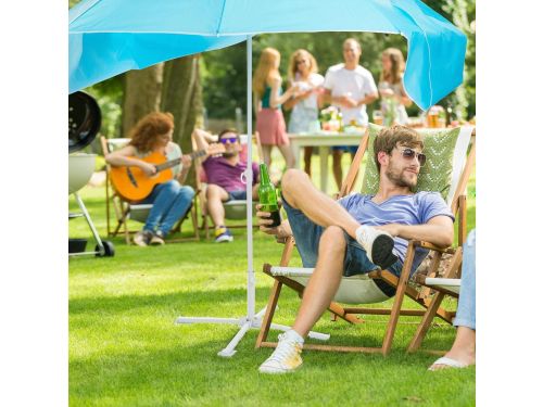 Strandtent 2 in 1 zonnebescherming met draagtas - Strandparasol stokparasol