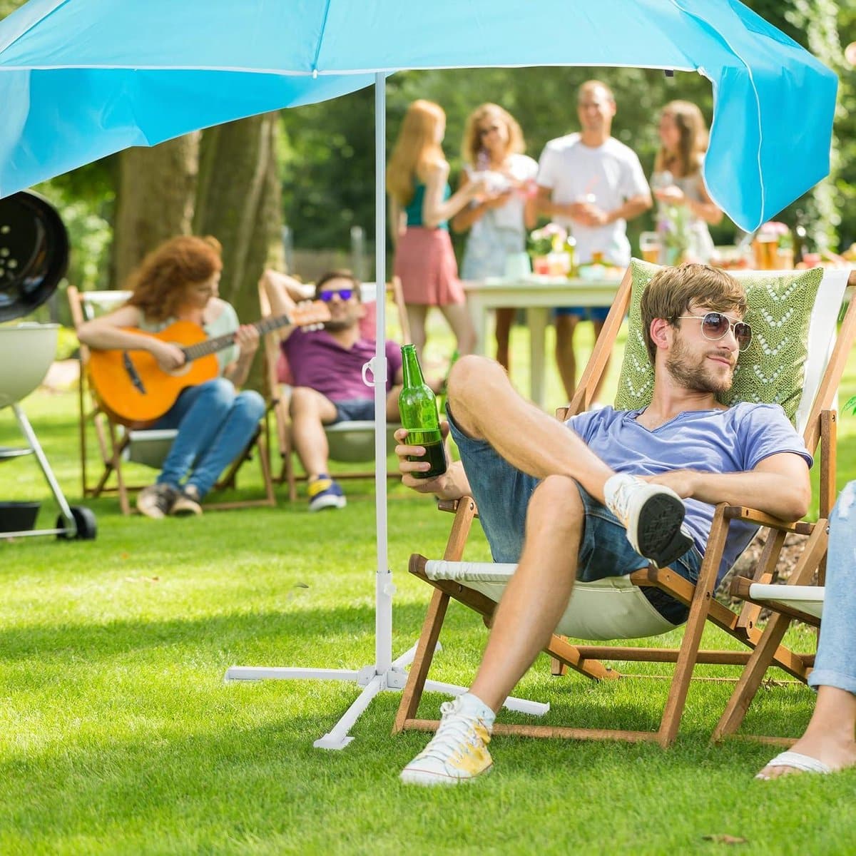 strandtent 2 in 1 zonnebescherming met draagtas strandparasol stokparasol