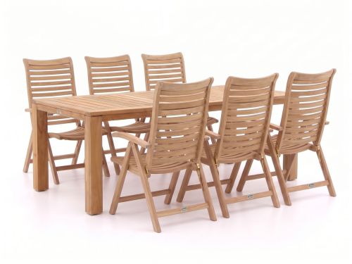 Sunyard Corby/Buxton 220cm dining tuinset 7-delig verstelbaar - Laagste prijsgarantie!