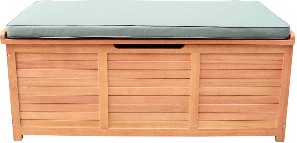 sweeek houten tuinbox caja 125x60cm voor kussenopslag met gasveer
