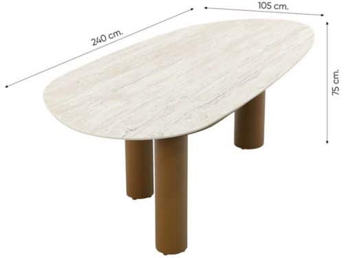 Taste - Estate dining tafel amber keramiek mango shape 240x105