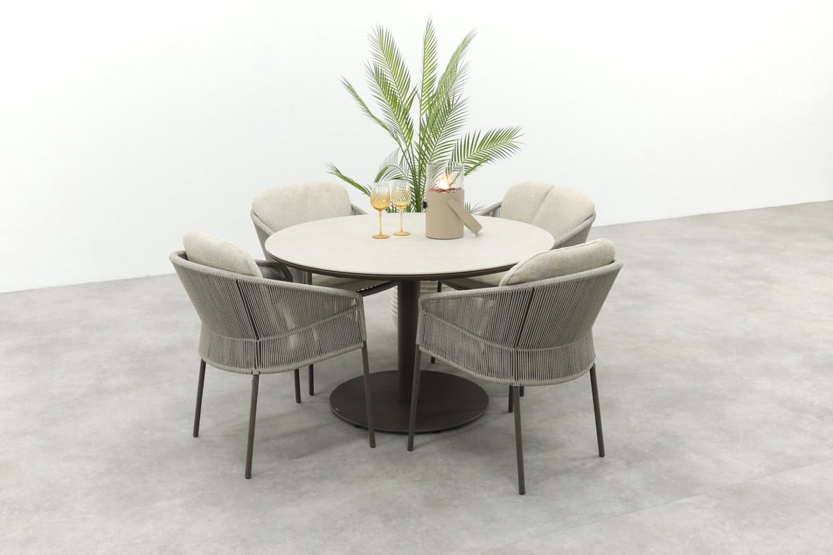 taste florence/rodez ronde 4 persoons tuinset Ø120 cm. terre