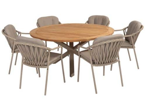 Taste - Manitoba diningset met Prado tafel latte teak rond