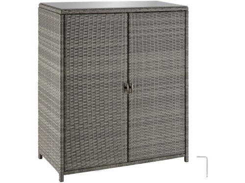 tectake® Wicker tuinkast - Buitenkast - Opbergbox of Kussenbox