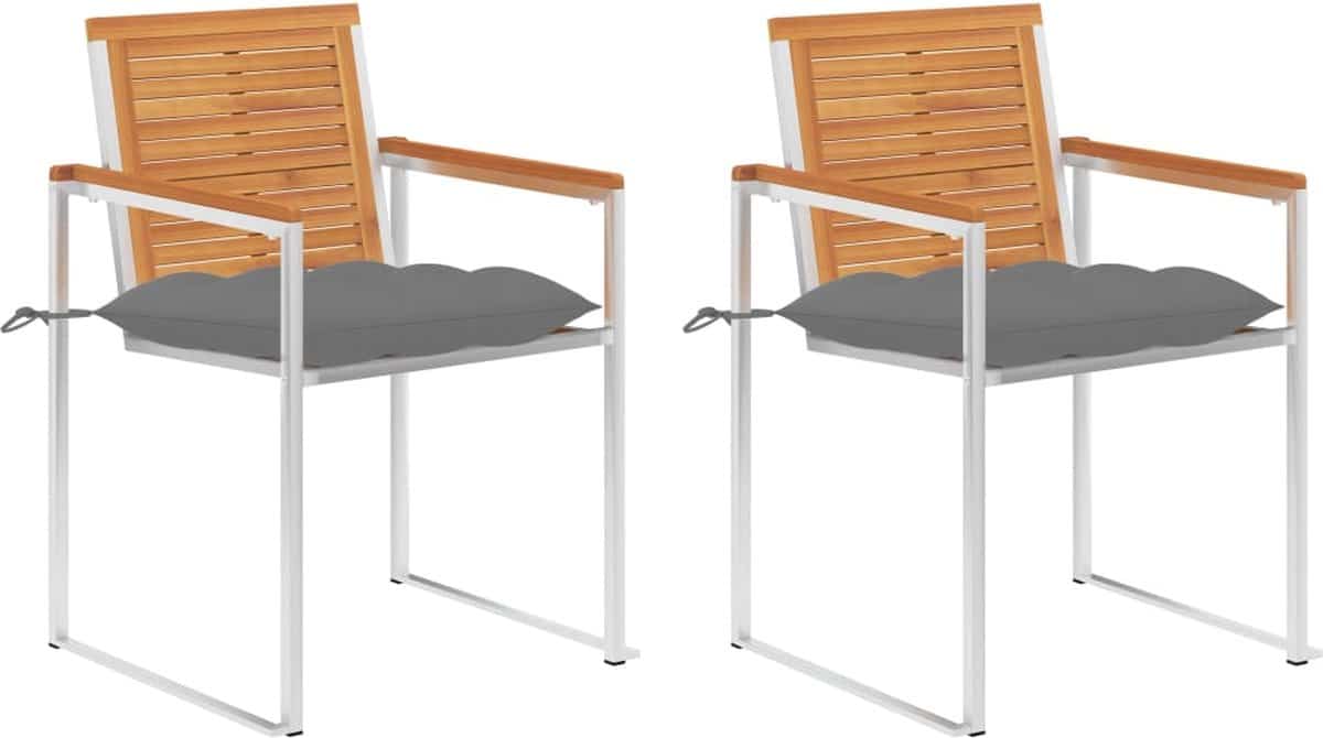 the living store houten buitenstoelen massief acaciahout roestvrij