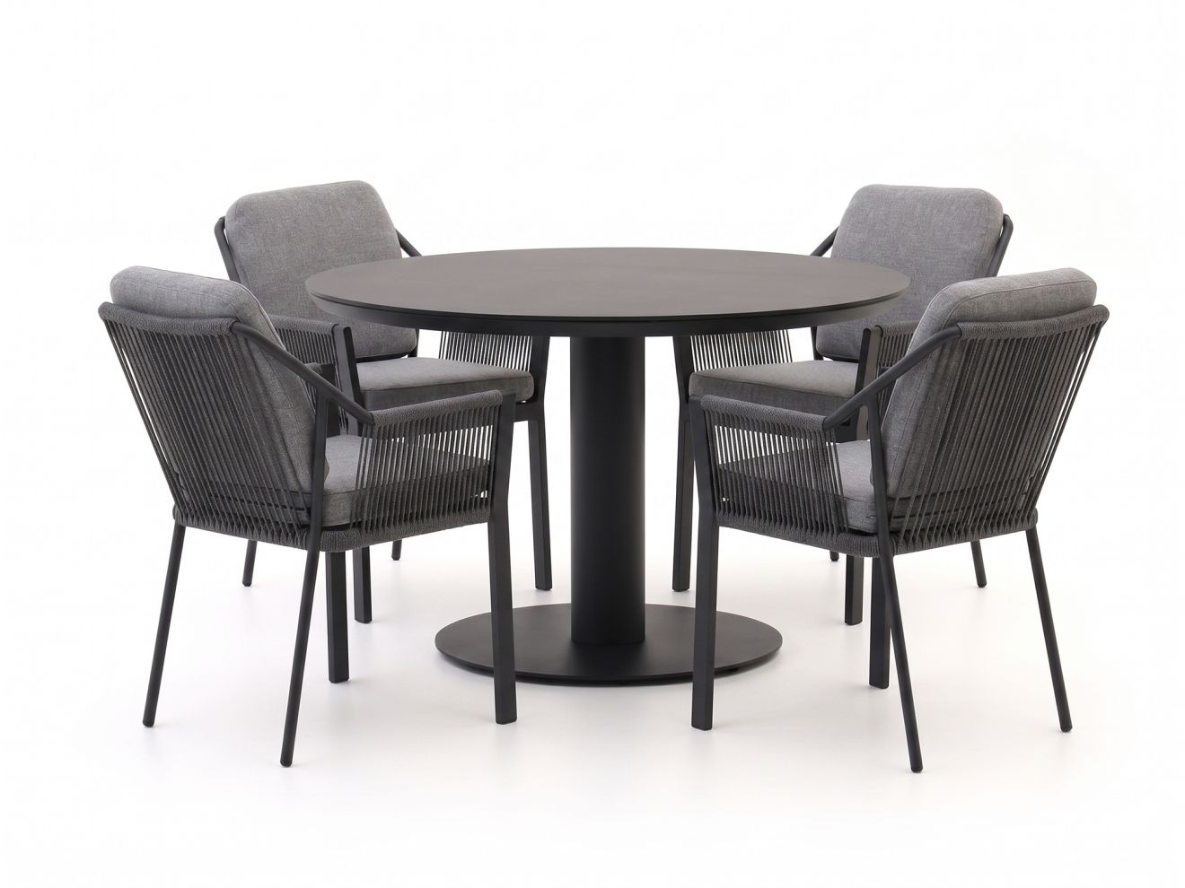 tierra outdoor liv/la fonte ø120cm dining tuinset 5 delig laagste prijsgarantie!