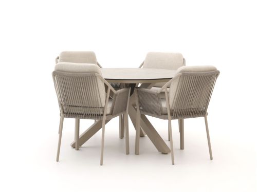 Tierra Outdoor Liv/Orbital ø 120cm dining tuinset 5-delig - Laagste prijsgarantie!