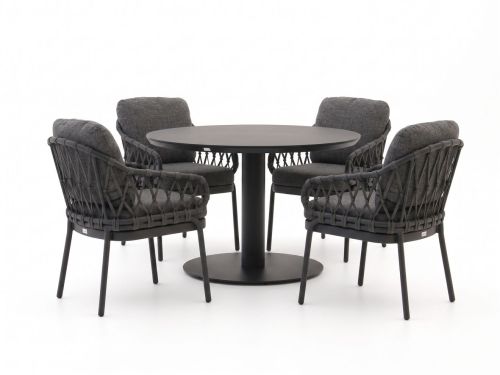 Tierra Outdoor Natal/La Fonte ø120cm dining tuinset 5-delig - Laagste prijsgarantie!