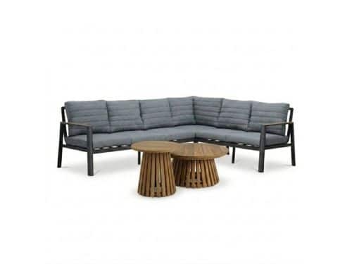 Tokyo/Palau hoek loungeset 6 personen | aluminium + polywood | antraciet | 5-delig - 264x204cm