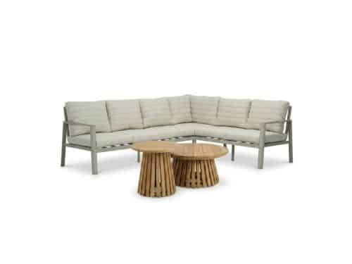 Tokyo/Palau hoek loungeset 6 personen | aluminium + polywood | beige | 5-delig - 264x204cm
