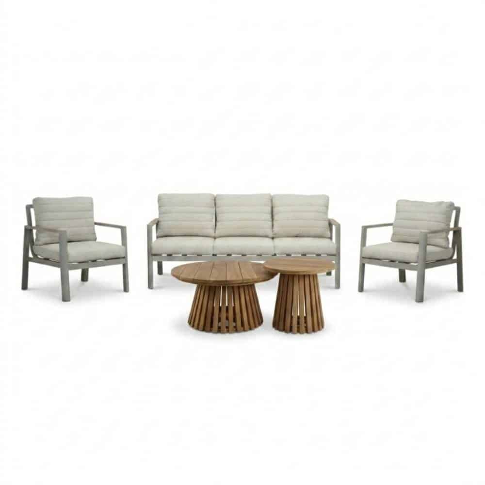 tokyo/palau stoel bank loungeset 5 personen | aluminium + polywood | antraciet | 5 delig