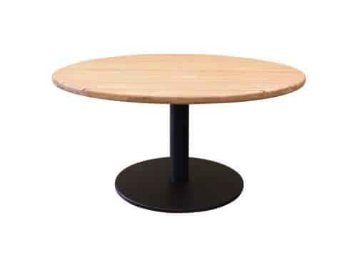 Torino low dining tuintafel teakblad 140 cm rond H71 cm antraciet