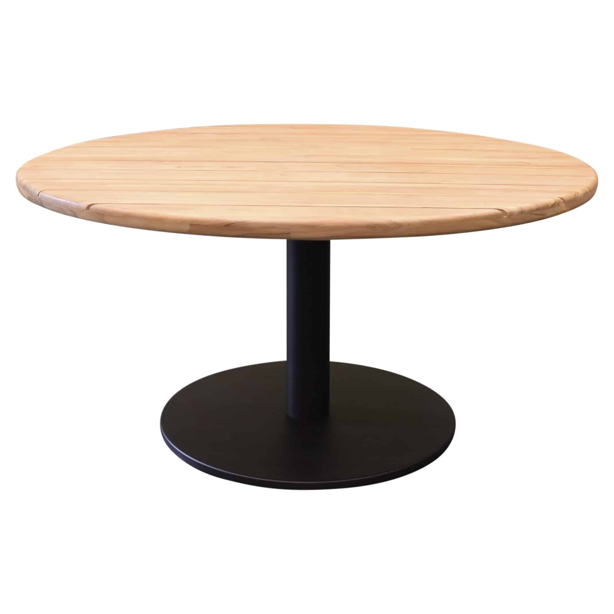 torino low dining tuintafel teakblad 140 cm rond h71 cm terre / bruin