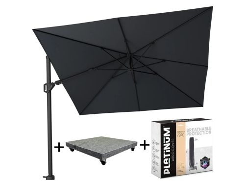 TROPICAL DEAL - Challenger T2 300x300 cm antraciet met parasolvoet 90kg en hoes