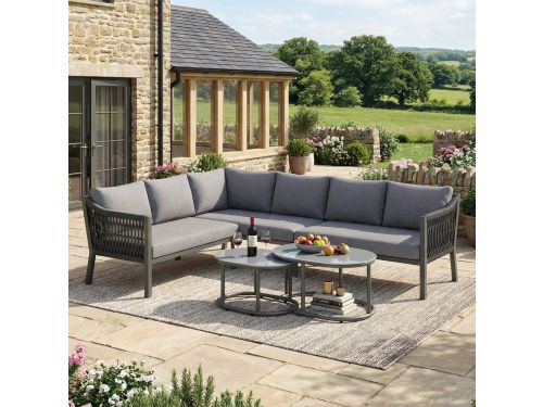 Tuin eettafel en stoelen set - voor 6 personen