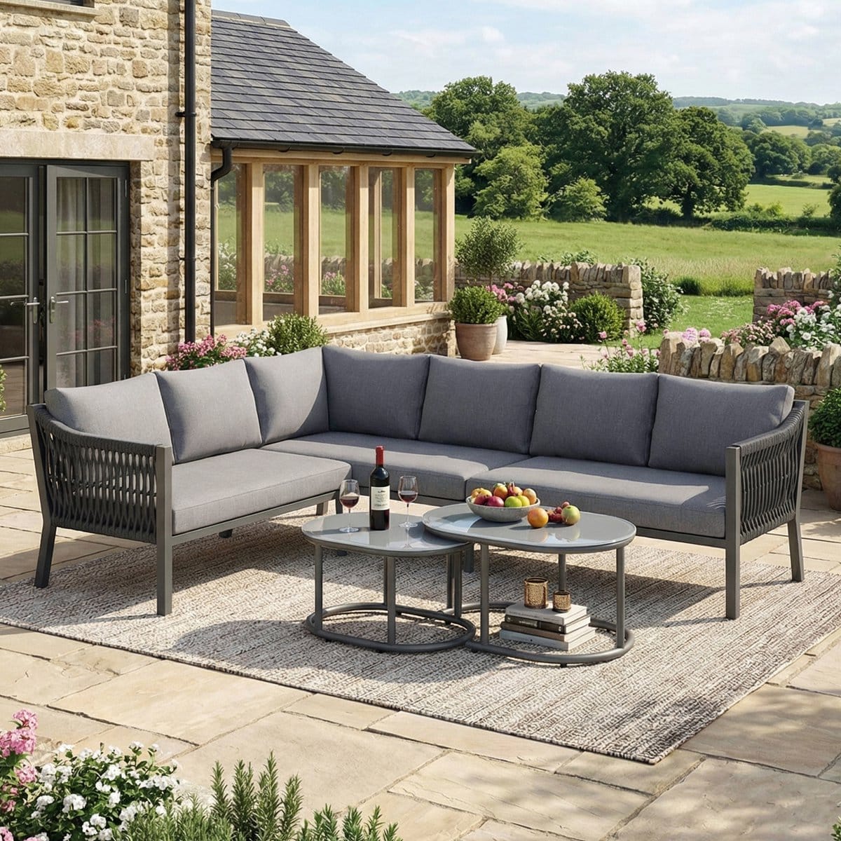 tuin eettafel en stoelen set voor 6 personen