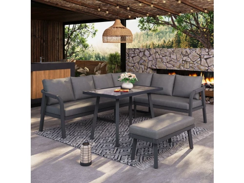 Tuin eettafel en stoelen set - voor 8 personen