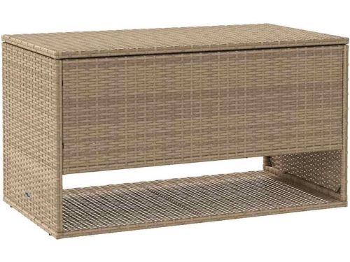 Tuin opbergbox polyrattan beige 100x55x55.5cm