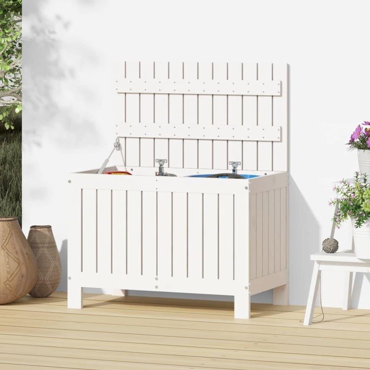 tuin opbergdoos kussenbox buiten tuinspullen opbergen massief
