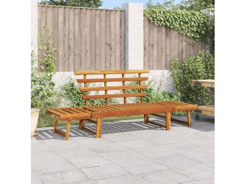 Tuinbank & Ligbed 2-in-1 153x68x74 cm Verstelbaar Massief Acaciahout Bruin