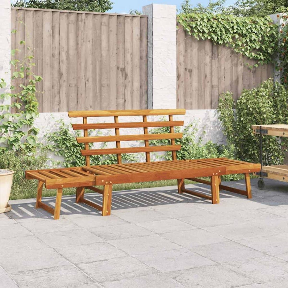 tuinbank & ligbed 2 in 1 153x68x74 cm verstelbaar massief acaciahout bruin