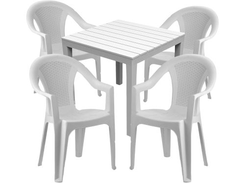 Tuingarnituur 5-delig - Bistrotafel stoelen - Buiten dineren - Stapelbare
