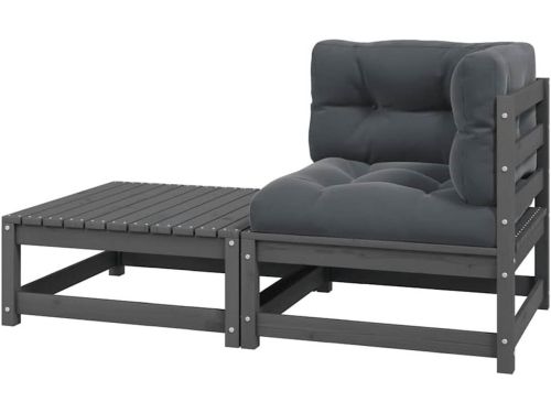 Tuinhoekbank met Kussens, Modulair Tuinmeubilair, Loungebank voor Tuinterras Balkon