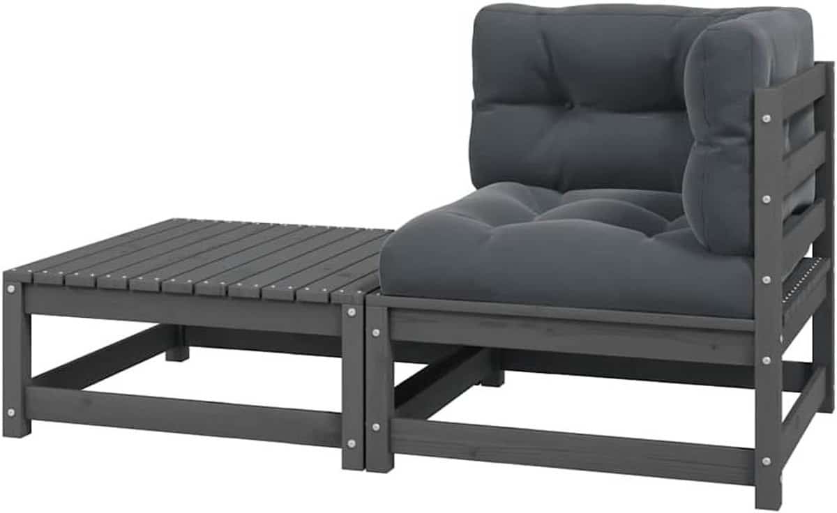 tuinhoekbank met kussens, modulair tuinmeubilair, loungebank voor tuinterras balkon