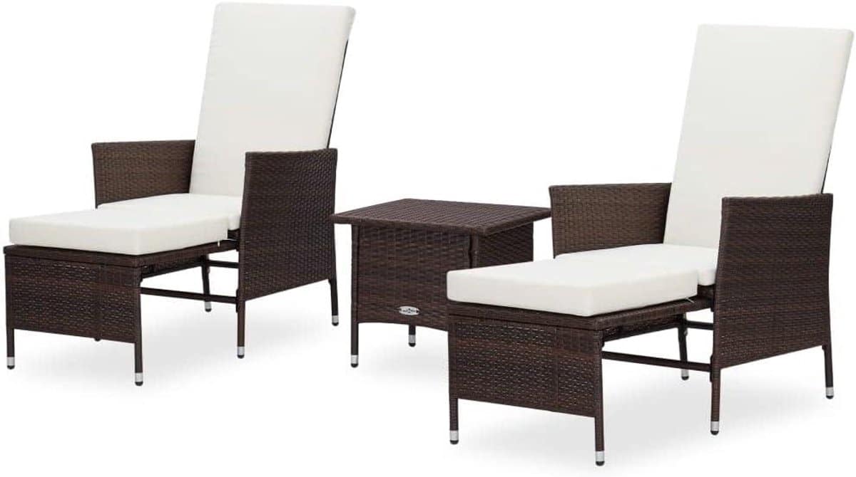 tuinloungeset 3 delig balkonset outdoor ontspannen zitten inklapbare