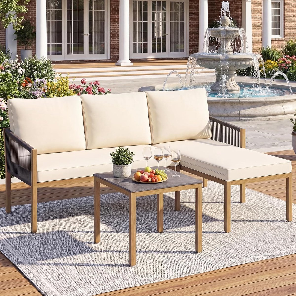 tuinmeubelset 3 delig 171 x 118 x 64 cm lounge set