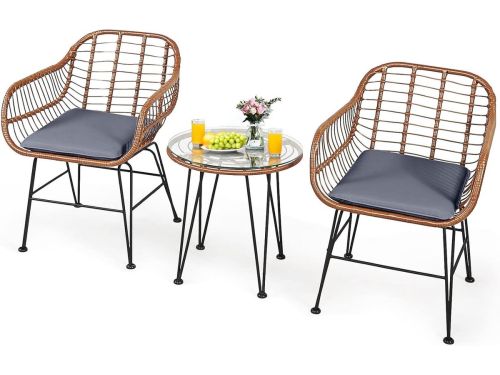 Tuinmeubelset 3-delig - Bistroset rotan - Buiten ontspannen - All-weather