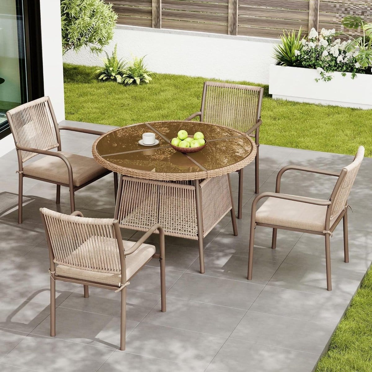 tuinmeubelset rotan terrasmeubilair balkonset buiten eten gehard