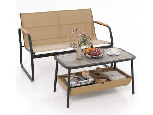Tuinmeubelset stof - Bistroset met tafel - Buiten ontspannen