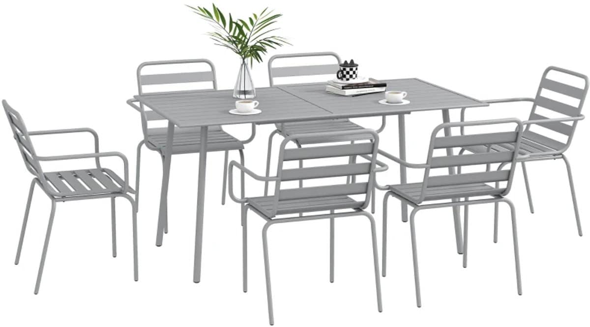 tuinset 7 delige zitgroep met 1 tuintafel & 6