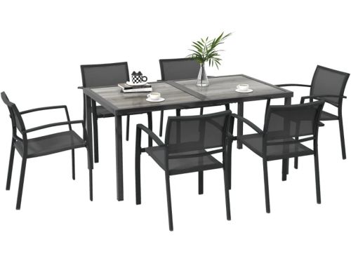 Tuinset - 7-delige Zitgroep - met 1 Tuintafel & 6
