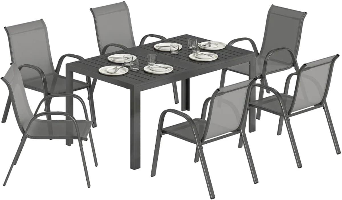 tuinset 7 delige zitgroep met 1 tuintafel & 6